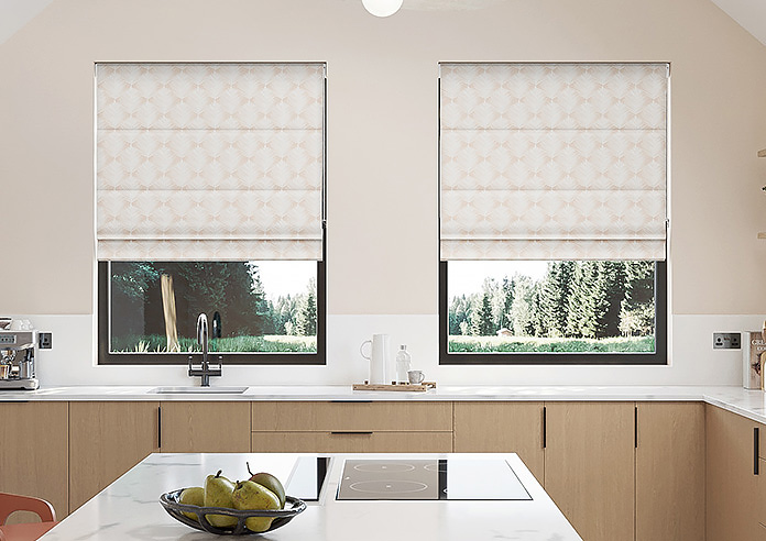 Gentle Palm, Natural - Motorised Roman Blind - Image 3